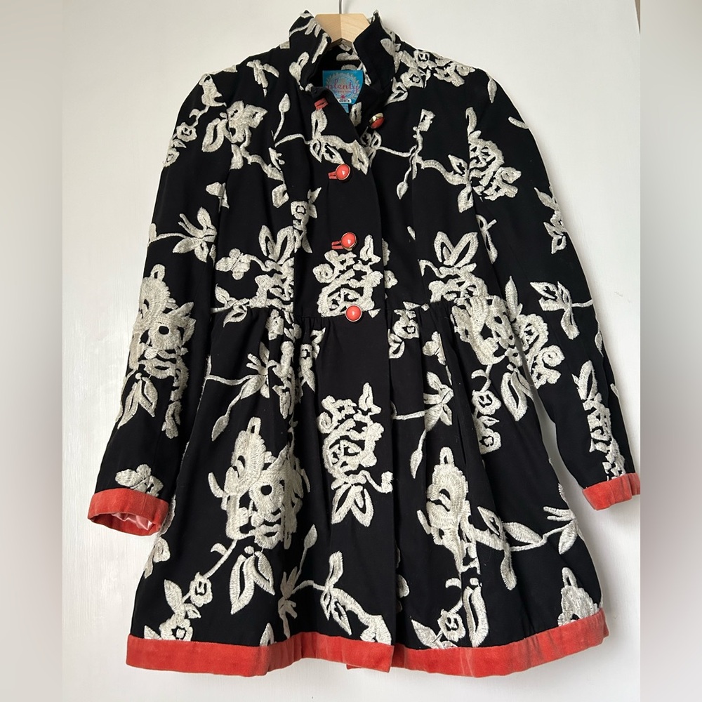 Anthropologie Phlox and Coral embroidered jacket Plenty by Tracy Reese